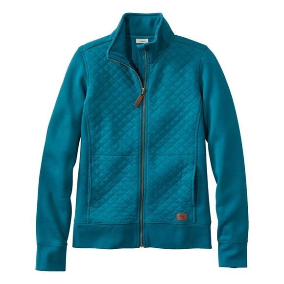 L.L.BEAN Womens Quilted *IN Deep Turquoise* Full Zip Up Jacket 2X Plus - Picture 3 of 12